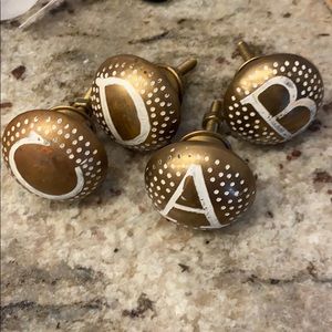 ABCD Brass Knobs kids decor
